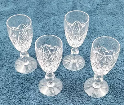 Buy Diamond Cut Crystal Port/Sherry Glasses X 4 • 10.12£