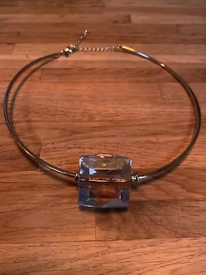 Buy Retro M&S Cut Glass/ Gold Tone Ring Torque Choker Costume Jewelry Necklace • 15£