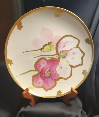 Buy Limoges Coronet France Signed Barin Handpainted Flowers Gold Trim 8.75  Plate • 24.01£