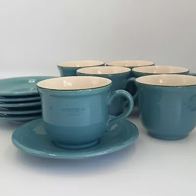 Buy Set 6 Vintage Hornsea Pottery Peru Green Cup Saucer • 20£