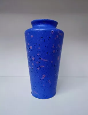 Buy Vintage Retro Mid-Century Studio Pottery Blue Speckled Glazed Vase ~ MCM Vase • 18£