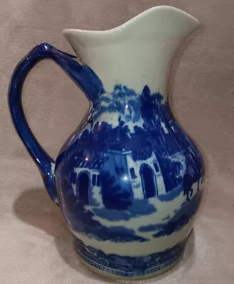 Buy Vintage Flow Blue Pitcher Vase Ironstone Victoria Ware Style • 18.34£