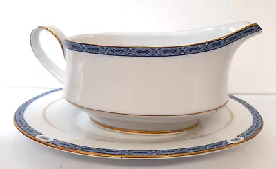 Buy Boots Blenheim Gravy Boat And Oval Plate Vintage Fine China Blue White Homeware • 49.99£