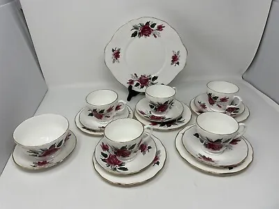 Buy Vintage Duchess BONE CHINA Roses Teaset Teacups ,Saucers & Cake Plate 18 Pieces • 10£