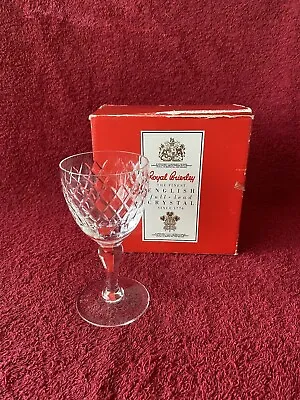 Buy Royal Brierley COVENTRY Pattern Wine Glass In Original Box. VGC Used. • 12£