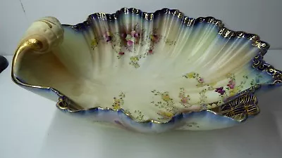 Buy Carlton Ware W&r Stoke On Trent Antique Hand Painted Floral Gilt Shell Bowl   • 117£