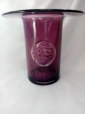 Buy Vintage Dartington Amethyst Glass Top Hat Vase • 18£