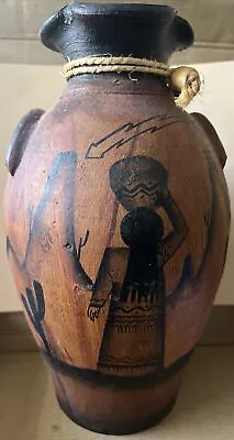 Buy Beautiful Southwestern Style Handmade/Painted Mexico Pottery Scalloped Edge Vase • 22.36£
