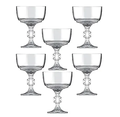 Buy 6 Piece High Footed Glass Dessert Serving Bowls Set Pudding Fruit Ice Cream Cups • 13.75£