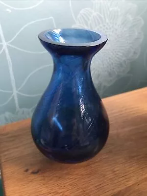 Buy Pretty Cobalt Blue Glass Vase 6ins Tall • 2.99£
