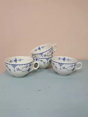 Buy 4 Vintage Furnivals Denmark Blue Tea Cups • 0.99£