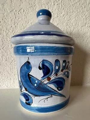 Buy Tonala Mexican Blue Bird Pot 5.5  Pottery Signed Flower Jar With Lid Mexico • 11.56£