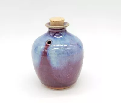 Buy Original Studio Art Pottery Burgandy And Blue Signed Vase Vessel ~Artist Signed  • 26.50£