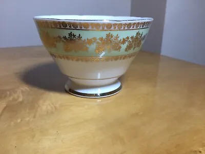 Buy Vintage Royal Stafford Sugar Bowl Bone China Pretty Pastel Green/Gold/White VGC! • 7.50£