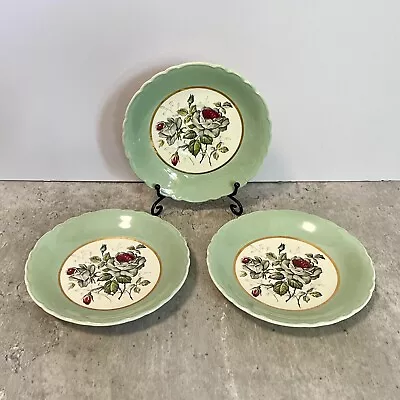Buy Clarice Cliff Plates Saucers X 3 - Red Roses Green Band Art Deco 5  Royal Staff • 36£