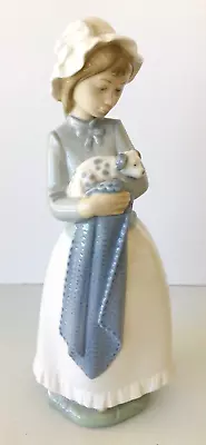 Buy Lladro Nao #241 Girl Holding Puppy In Blanket Collectible Porcelain Figurine 10  • 63.61£