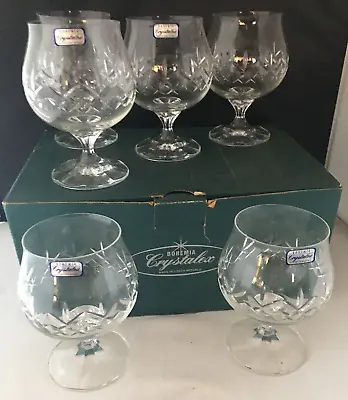 Buy 6 Vintage Bohemia Crystalex Brandy Glasses Boxed Very Good Condition • 24.50£
