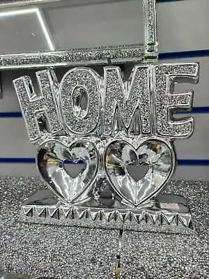 Buy Silver Sparkle Ornament Bling Crushed Diamond HEART HAND LOVE Ornament Gift • 17.99£