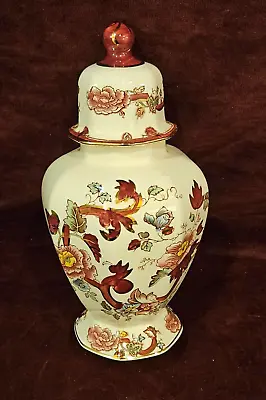 Buy Mason's Ironstone England Octagonal Lidded Tokyo Vase 9-1/2  MANDALAY RED • 24.09£
