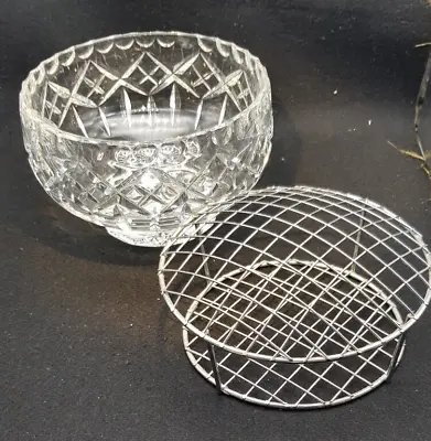 Buy Vintage Crystal Glass ROSE Bowl 16.5 Cm Top Diameter, Complete With Frog • 15£