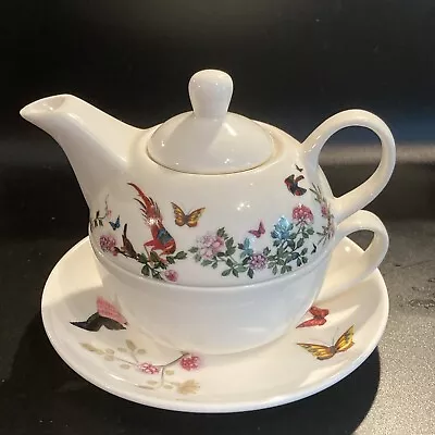 Buy English Heritage Butterfly Bird Teapot Teacup Saucer Set Afternoon Tea For One • 15£