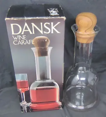 Buy Vintage Gunnar Cyren DANSK WINE CARAFE With TEAK WOOD Stopper MCM Danish Box • 38.31£