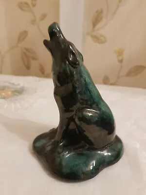 Buy Vintage Canadian Blue Mountain Pottery, Howling Wolf In Green. • 18£