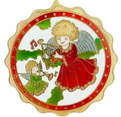 Buy Vintage Christmas Decoration Stained Glass Angel Plastic Sun Catcher 7  1980s  • 12.95£