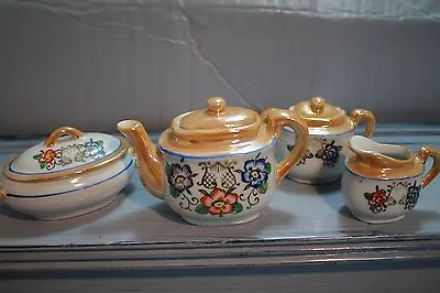 Buy Vtg Old Miniature Teapot Creamer Sugar Bowl Covered Dish Japanese Children's • 19.27£