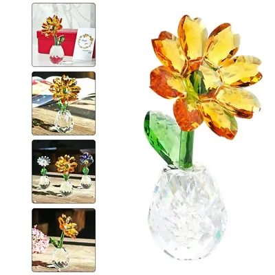Buy Crystal Flower Ornament Crystal Figurine Crystal Daisy Figurine Glass Flowers • 15.93£