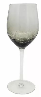 Buy Pier 1 Smoke Crackle Glass Balloon Wine Glasses 9  Brown Barware • 24.01£