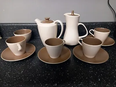 Buy Vintage Poole Pottery Two-Tone Tea Coffee Set In Brown & Cream. VGC • 9.99£