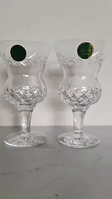 Buy 2 X Vintage Heavy Cut Crystal Thistle Shaped White Wine Glasses. New. Unsigned. • 19.99£