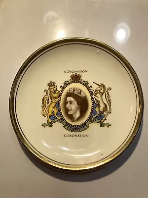 Buy Queen Elizabeth II Coronation 1953 Small Plate Victoria Pottery Fenton England • 14.48£
