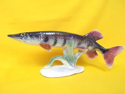 Buy Jema Holland Lustre Ware Pike Fish Figure Large Vintage Mid Century Ornament • 30£