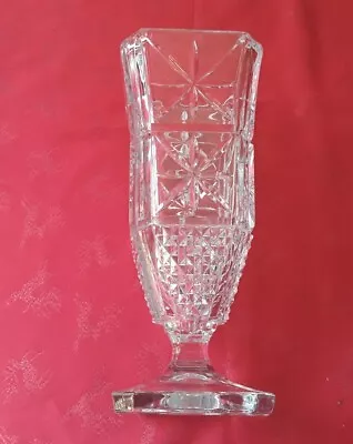 Buy Crystal Glass Vase Clear Cut Glass Decorative  Art Vintage Retro Glassware  • 33£
