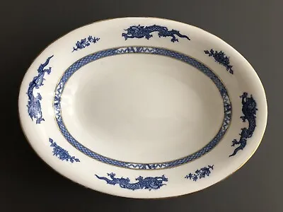 Buy Crown Staffordshire Dragon China Blue & White Oval Dish T Goode & Sons 630163 • 8£