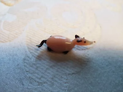 Buy Small Pink And Brown Glass Ornamental Mouse • 5£