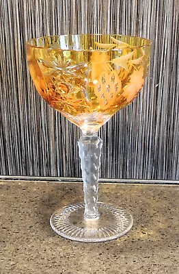 Buy Nachtmann AJKA Bohemian Gold Yellow Amber Cut Clear Crystal Champagne Glass • 66.17£