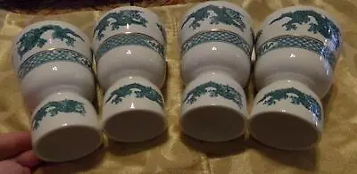 Buy 4 Vintage Booths China England Dragon Green 4 1/8 Inch Double Egg Cups EUC! • 50.83£
