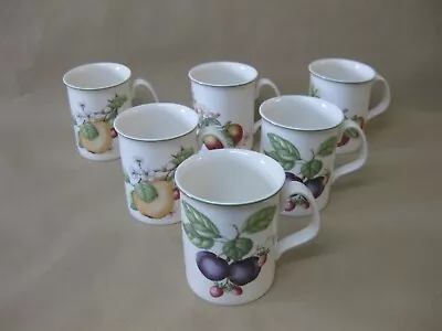 Buy Set Of 6 St Michael Ashberry Fine China Mugs ~ Fruit Pattern ~ Coffee Tea • 24.99£