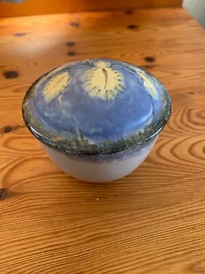 Buy A Highland Stoneware Small Pot With Lid - Iris Pattern - (1) Circa 2000 • 5£