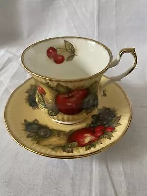 Buy Vintage Queens Rosina Antique Fruit Series Cups & Sauce Staffordshire Bone China • 14.99£