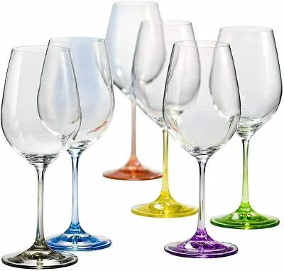 Buy Bohemia Crystal Rainbow Wine Glasses 550ml (set Of 6 Pcs) • 29.99£
