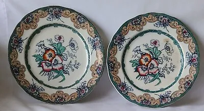 Buy TWO Antique Charles Meigh & Sons C.M.&S. Poppy Improved Stone China Plates 9.5  • 74.94£