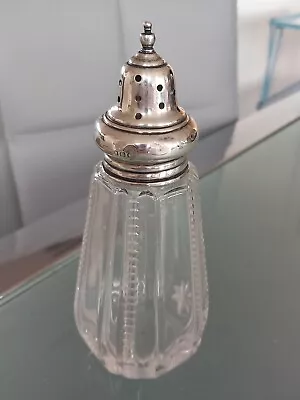 Buy Antique 6  Silver Top Sugar Shaker Sifter Cut Glass.hallmark London 1911. • 32£