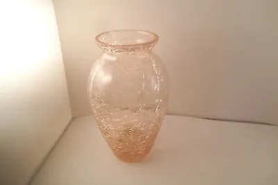 Buy Vintage Pale Pink Crackle Glass Bud Vase • 19.03£