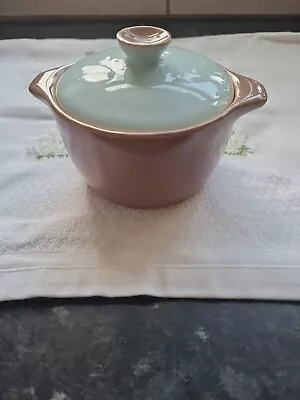 Buy Vintage Langley Mill Pottery Light Brown With Turquoise Lid Small Lidded  Dish • 3£
