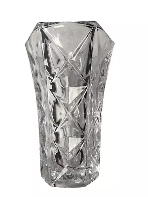Buy Vintage Crystal Diamond Shaped Heavy Cut  Crystal Vase • 14.99£