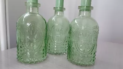 Buy 3 X Pale Green Glass Candle Holders • 11.50£